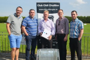 Killian Whelan, Jim Buckley (Chairman) Pat Scully (contractor) Martin Murphy & Henry Barrett at signing of contracts for pitch development August 2015